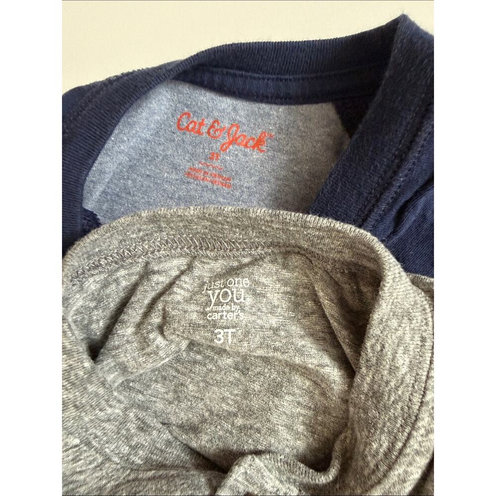 Bundle Cat & Jack Boys Tees Size 3T Navy and Gray Short-Sleev - Picture 11 of 13